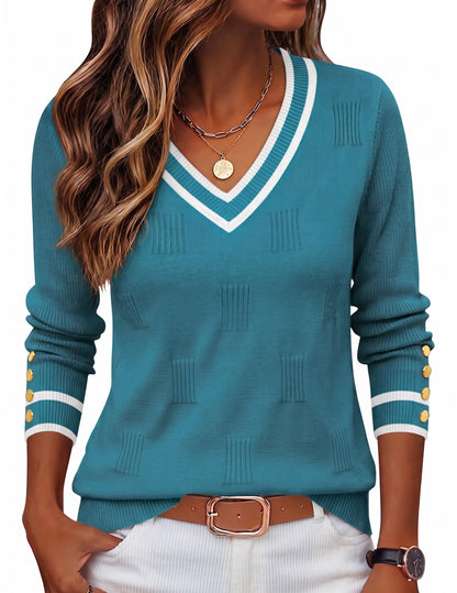 Zeagoo Womens V Neck Sweaters