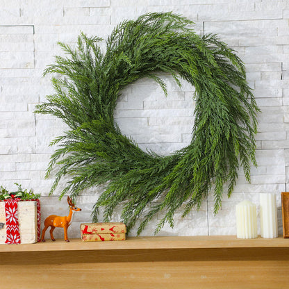 Wavwavw 48" Christmas Large Norfolk Pine Wreath for Front Door