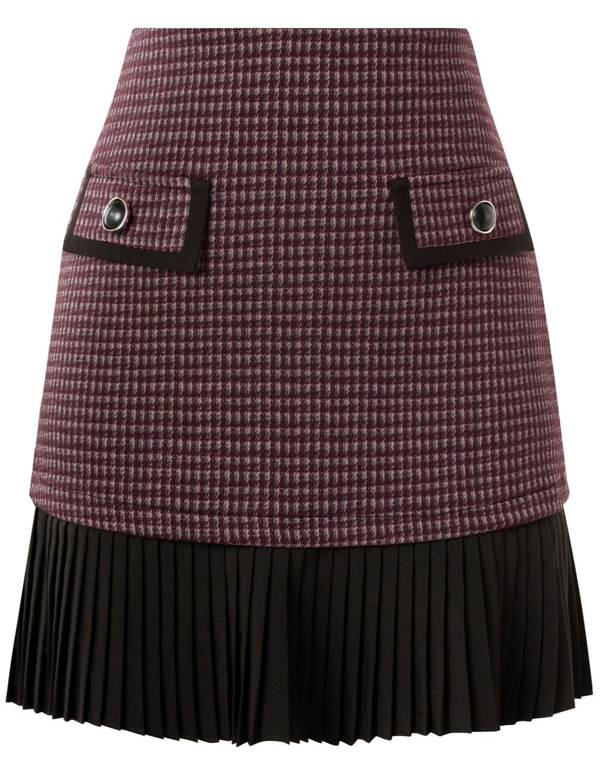 Kate Kasin Women's Plaid Mini Skirt, High Waist Pleated A-Line Skirts