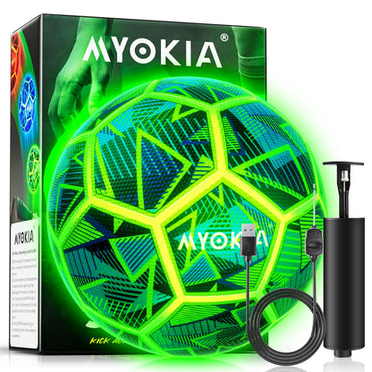 Rechargeable Light Up Soccer Ball Size 5 Tri-Color Glow in Dark