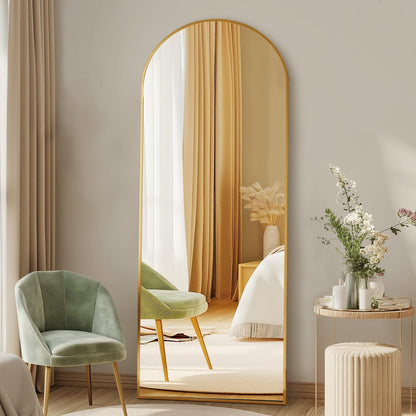 DUMOS 59"x16" Arched Full Length Mirror with Stand