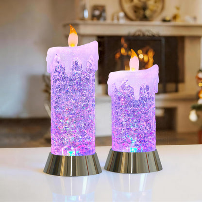 Lighted Acrylic Angel Figurines Swirling Glitter Globe, 6H Timer, Battery & USB Operated Angel Statue Decor Gifts for Mom Grandma Girls Women Birthday Friendship (9.5" Angel Praying Figurine)