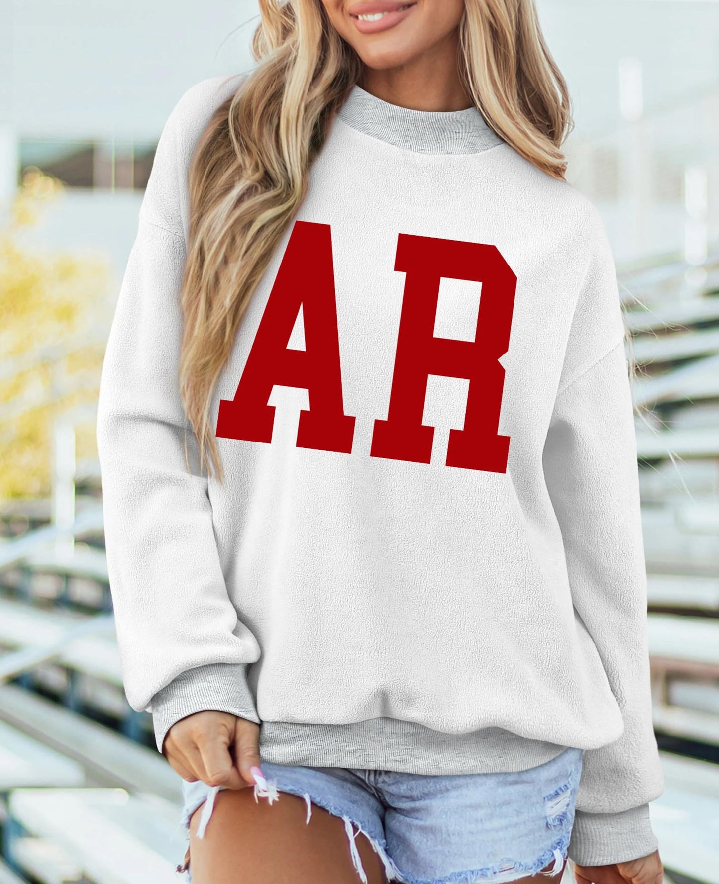 SELINK Womens Double Printed Reversible Mock Neck Sweatshirts Pullover Tops