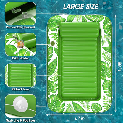 Inflatable Tanning Pool Lounger Float - Jasonwell 4 in 1 Sun Tan Tub Sunbathing Pool Lounge Raft Floatie Toys Water Filled Tanning Bed Mat Pad for Adult Blow Up Kiddie Pool Kids Ball Pit Pool (L)
