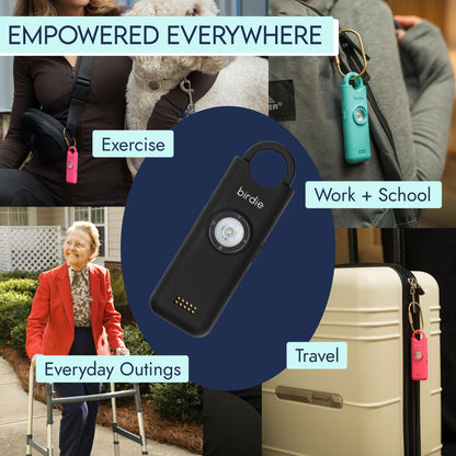 She’s Birdie 3.0 New Version – The Original Personal Safety Alarm for Women by Women–Loud Siren, Flash Light and Rechargeable Battery in a Variety of Colors (Aqua Blue)