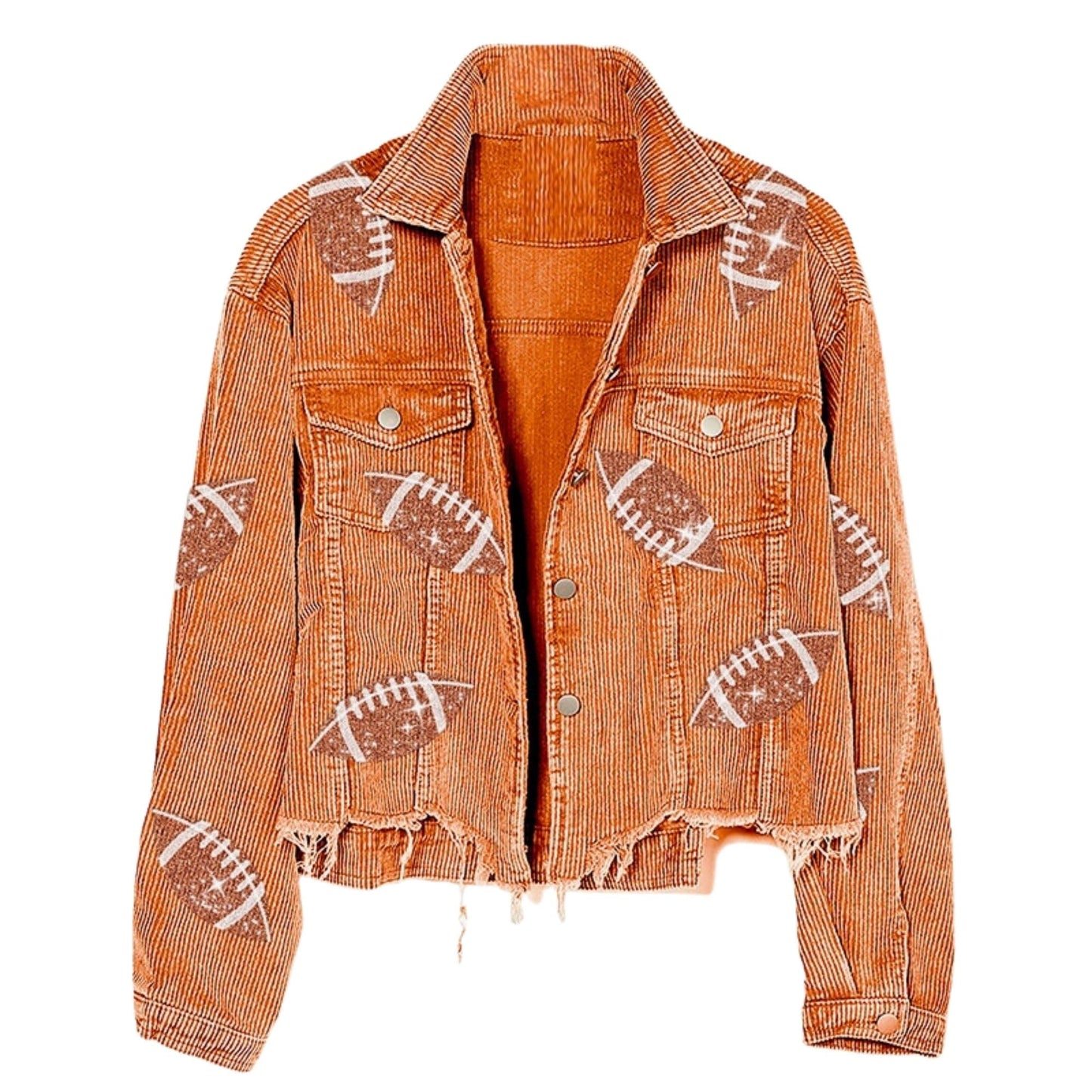 Xunger Women’s Football Corduroy Sequin Jacket