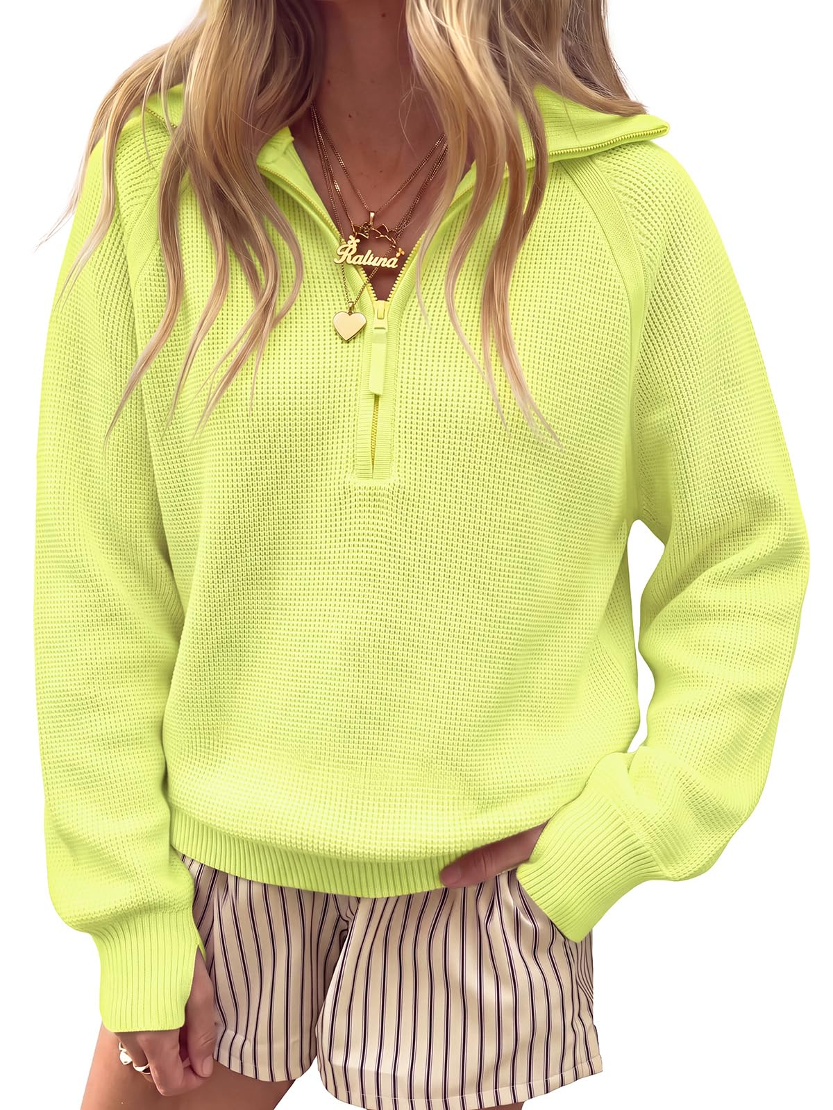Women's Half Zip Sweater Long Sleeve Pullover