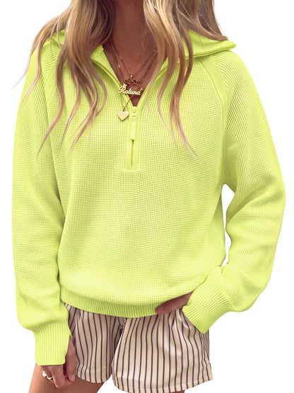 Women's Half Zip Sweater Long Sleeve Pullover