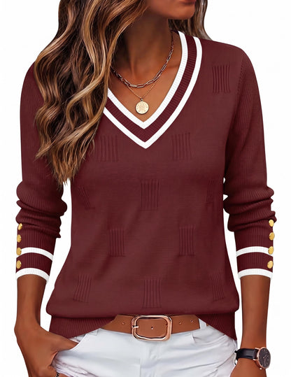 Zeagoo Womens V Neck Sweaters