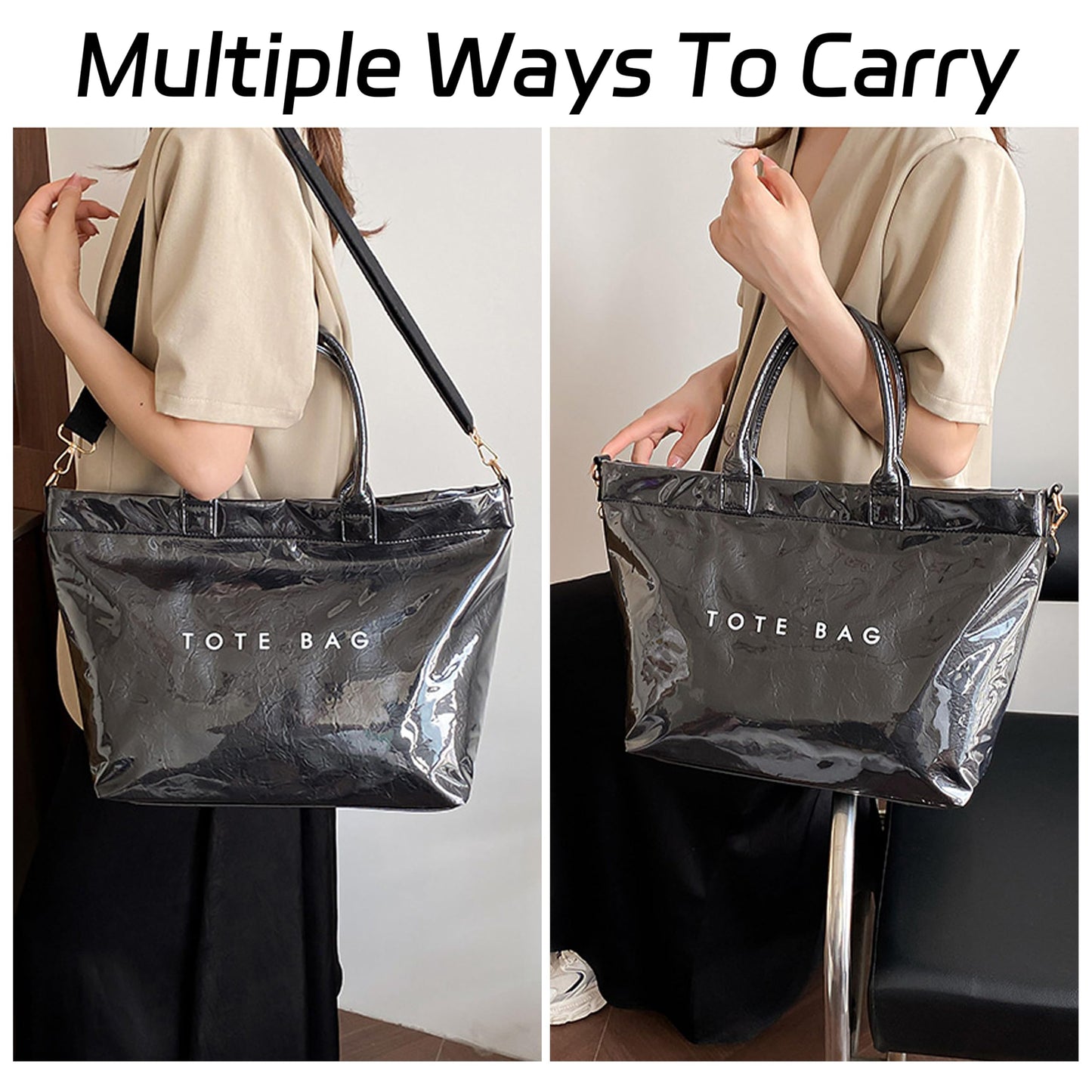 GISMTR Large PVC Tote Bag