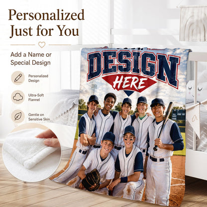 Kids Blanket Custom Baseball Blankets, Splashed Ink Throw Bed Travel