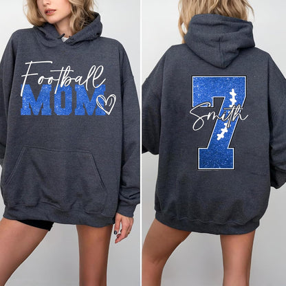 Personalized Football Mom Shirt with Kids Names and Jersey Number, Custom Football Mama Shirt, Women Sport Shirts
