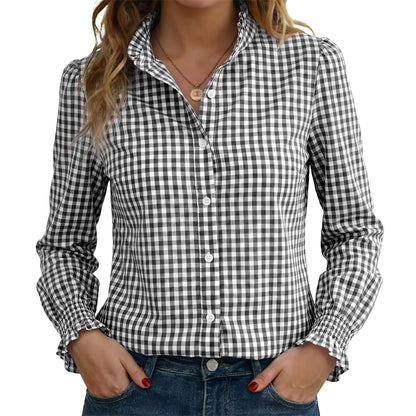 Funlingo Women's Striped Button Down Shirt