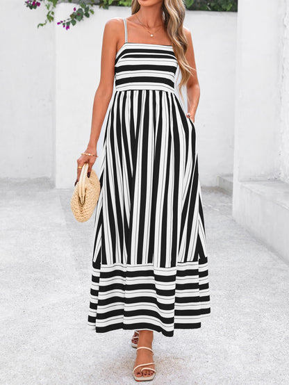 PRETTYGARDEN Women’s Boho Floral Striped Summer Maxi Dress