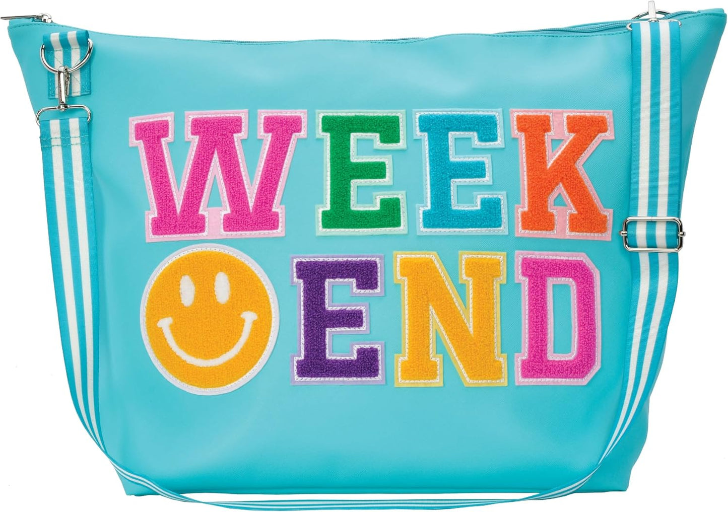 iscream Girls' Weekender Travel Tote Bag with Adjustable Strap and Interior Zipper Pocket - Bright Rainbow Collection