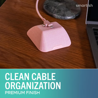 Smartish® Magnetic Cord Holder - Bigger Cable Wrangler Organizer with Magnet Clips for Charger Management on Desktop, Nightstand - Holds 6+ Cables - I'm Blushing
