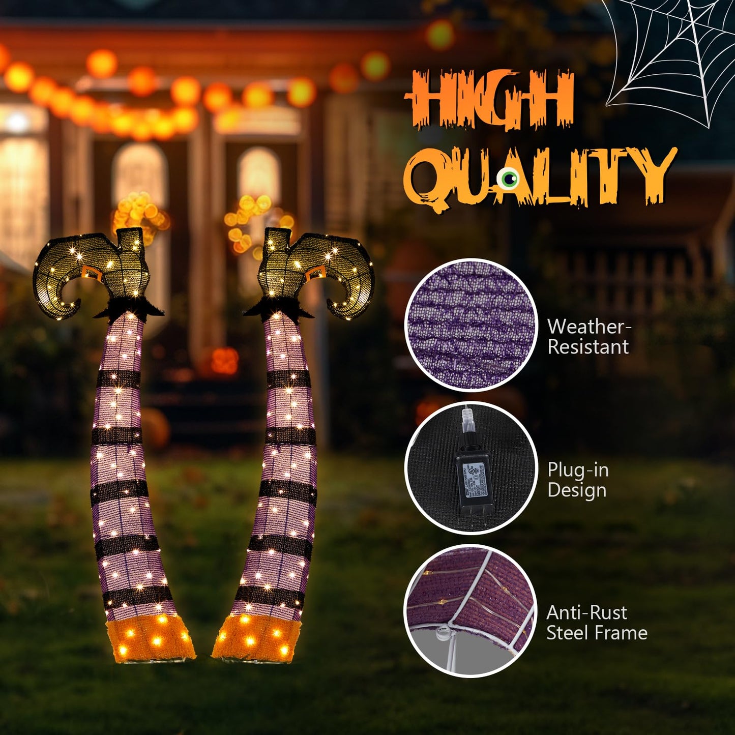 AW 9Ft Animatronics Flying Witch Hovering Broom Animated AC 100V-240V Halloween Outdoor Decoration Motion Activated 2026