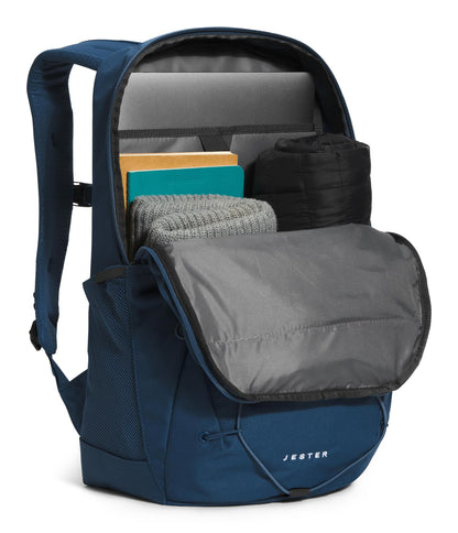 The North Face Jester Everyday Laptop Backpack - Commuter Daypack, Water Repellent, Laptop Sleeve, Lunar Blue/Fizz Lime, One Size