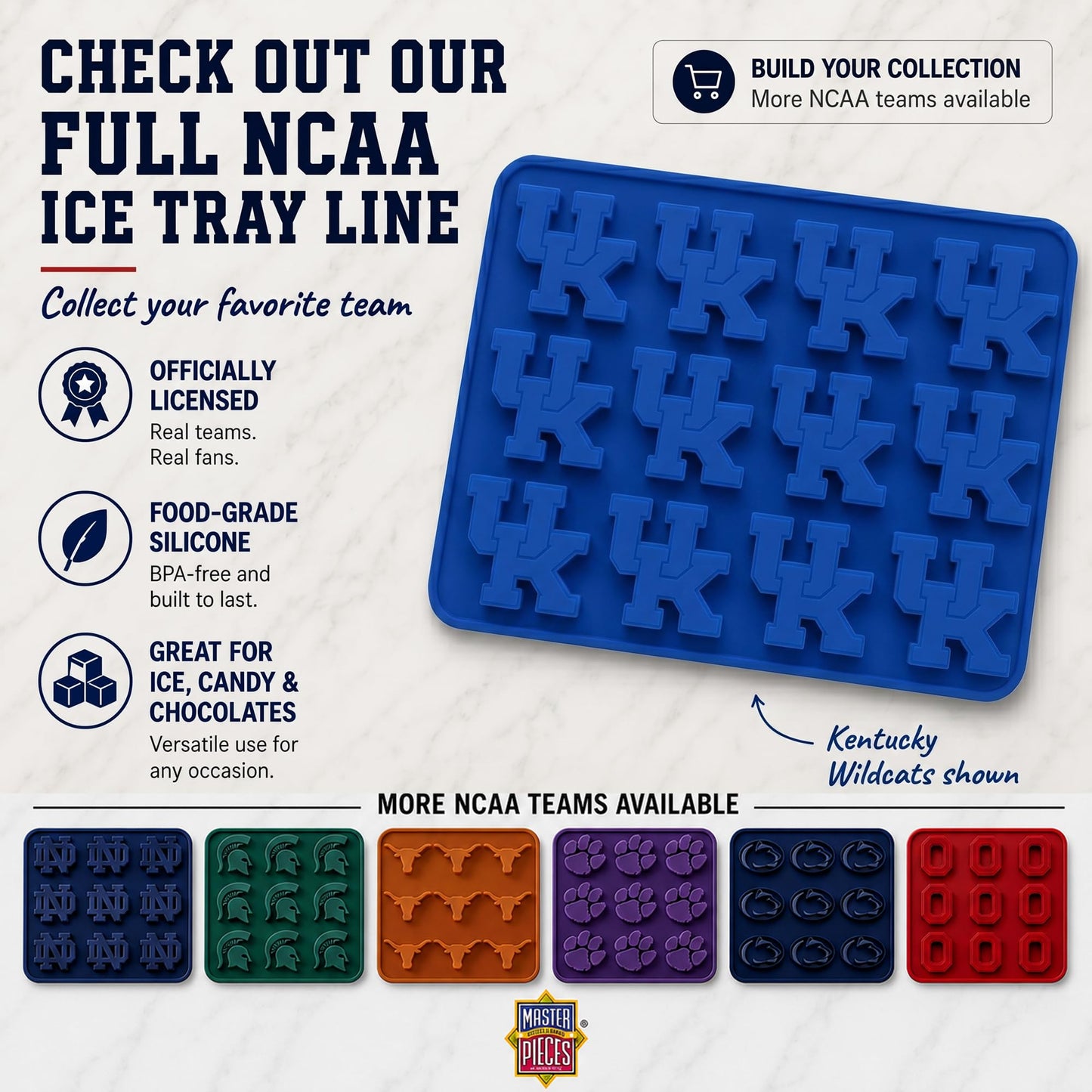 Masterpieces Fanpans Ncaa Alabama Crimson Tide Silicone Ice Cube Tray Set - Fun Alabama Merchandise, Dishwasher Safe