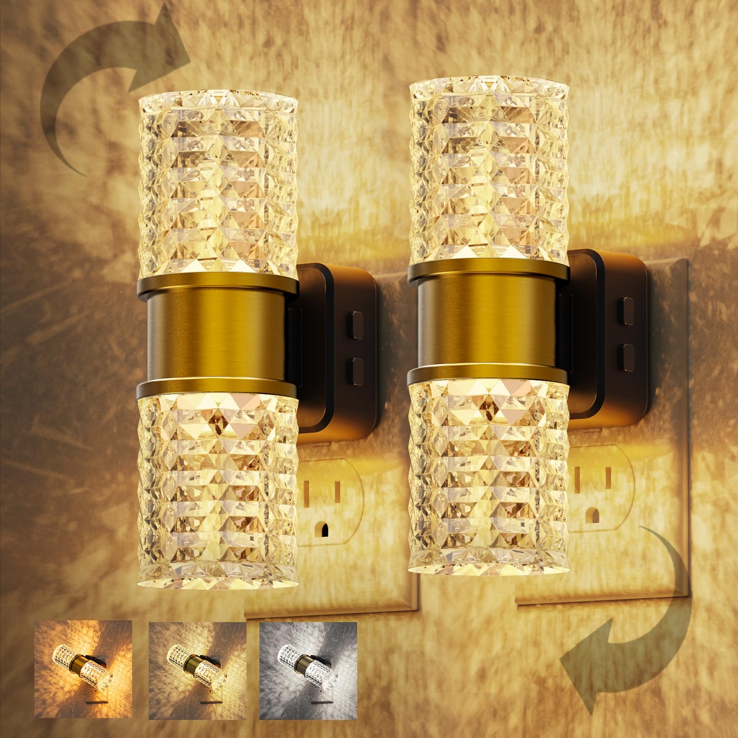 L LOHAS LED Night Light, Modern Night Lights Plug into Wall | 2 Pack