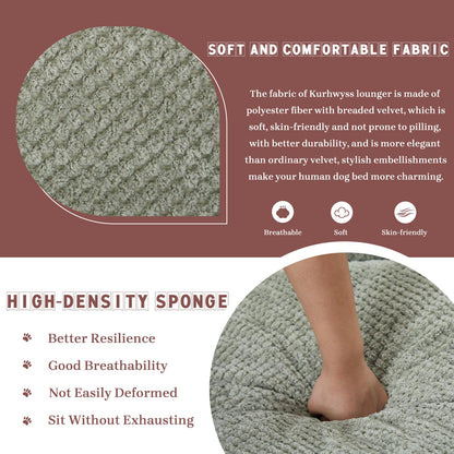 Upholstered Convertible Lounge Chair with 2 Soft Pillows