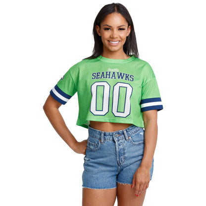 FOCO NFL Womens NFL Ladies Fashion Gameday Jersey Mesh Crop Top Shirt