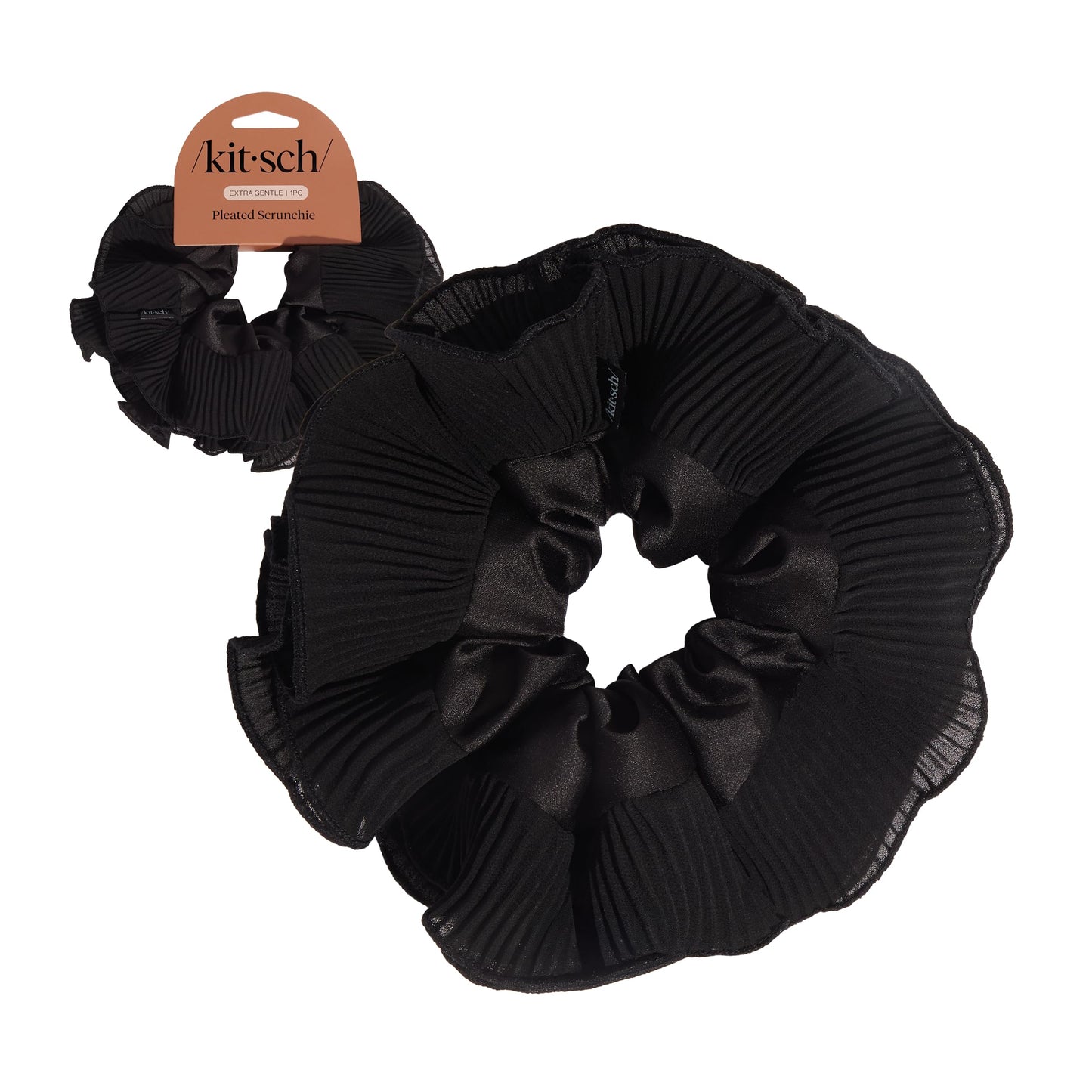 Kitsch Ultra-Petite Satin Scrunchies for Women - Cherry Blossom, 5pcs