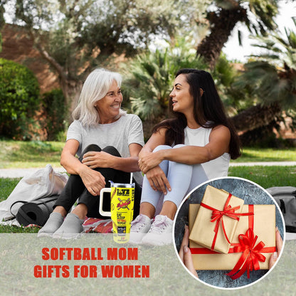 Baseball Mom 40 oz Tumbler with Handle and Straw Lid Leak Proof