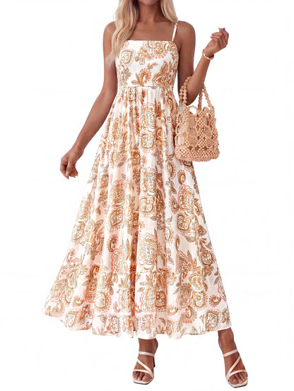 PRETTYGARDEN Women’s Boho Floral Striped Summer Maxi Dress