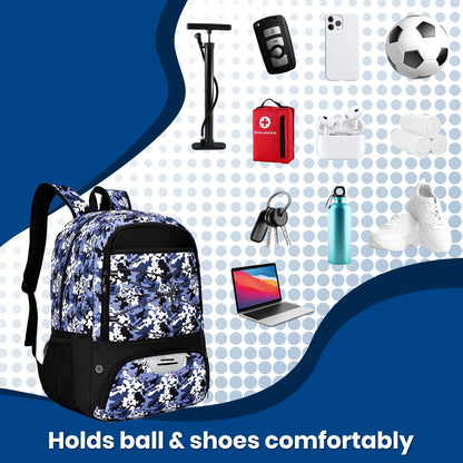 Hsmihair Soccer Bag,Youth Soccer Backpack with Ball and Cleat Compartment