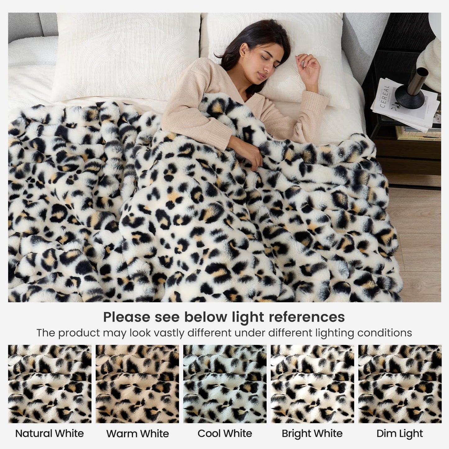 Cozy Bliss Faux Fur Throw Blanket for Couch, Fuzzy Soft Plush Thick Bubble Blanket for Sofa Bedroom Living Room, 50 * 60 Inches Tie Dye Pink