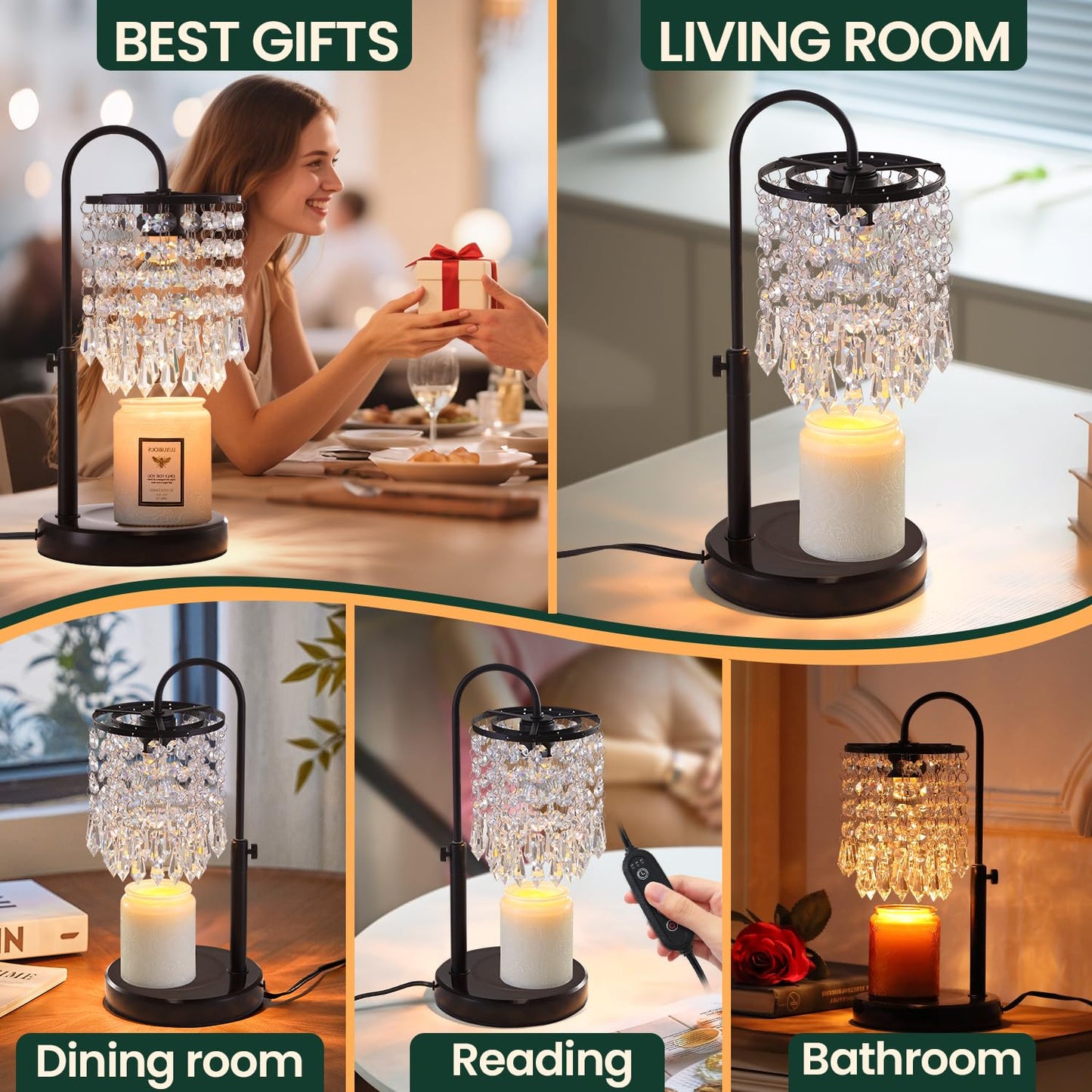 Candle Warmer Lamp with Timer & Dimmer