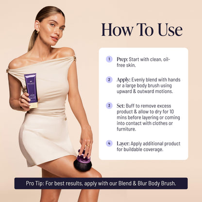 Westmore Beauty Body Coverage Perfector x Blend & Blur Body Brush Kabuki Brush - Waterproof Leg & Body Makeup - Tattoo Cover Up Makeup - 7 Oz Natural Radiance