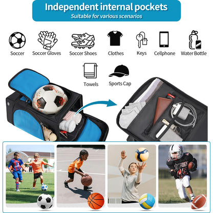 Soccer Backpack,Soccer Bag with Ball Holder and Shoe Compartment