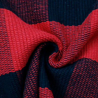 Christmas Door Mat Outdoor 35.4''x59'' Buffalo Plaid Christmas Decor Rug Cotton Hand-Woven Layered Door Mats Washable Carpet for Front Porch, Kitchen, Farmhouse, Entryway