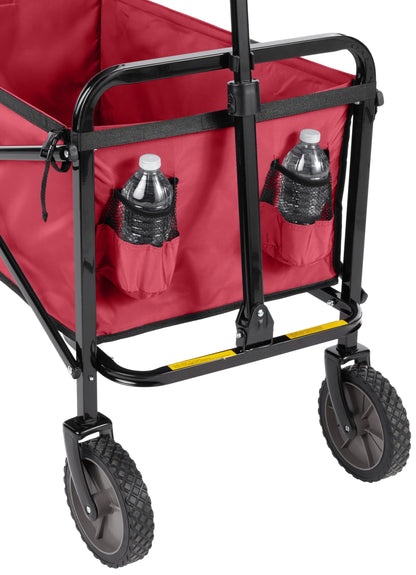 Amazon Basics Collapsible Heavy Duty Utility Wagon for Outdoor Sports, Camping, Garden, and Shopping, 265 Pounds Capacity, 27.6 x 40.9 x 20 inches, Black