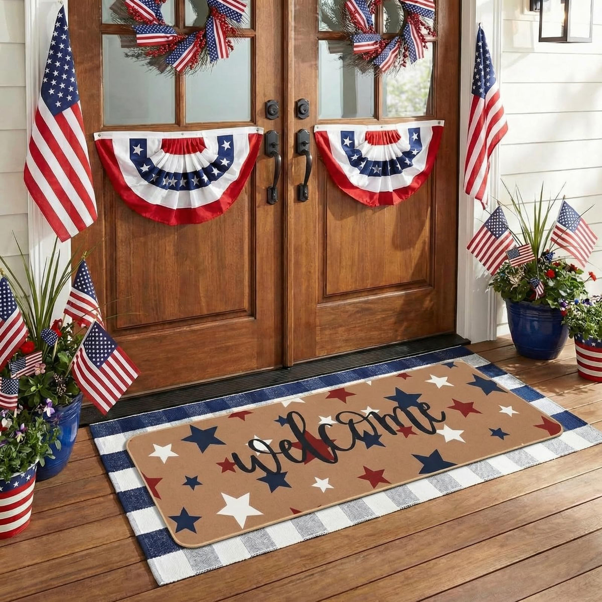 Tinideya 2 Pcs Halloween Door Mats Outdoor Layered Ghost Front Door Mat