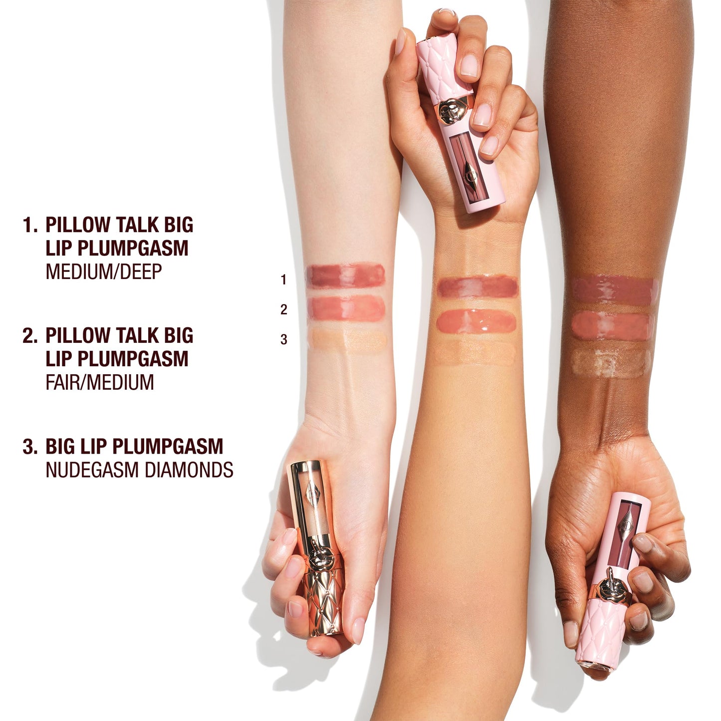 Charlotte Tilbury Big Lip Plumpgasm Lip Gloss - Gift Set Essential - Hydrating Plumper with Hyaluronic Acid & Heat + Ice Technology - Perfect for Pairing with Makeup Favorites