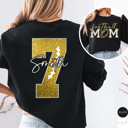Personalized Football Mom Shirt with Kids Names and Jersey Number, Custom Football Mama Shirt, Women Sport Shirts