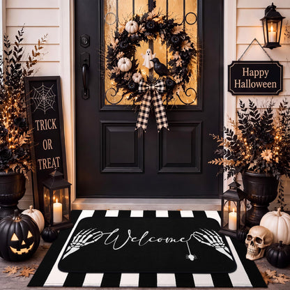 Tinideya 2 Pcs Halloween Door Mats Outdoor Layered Ghost Front Door Mat