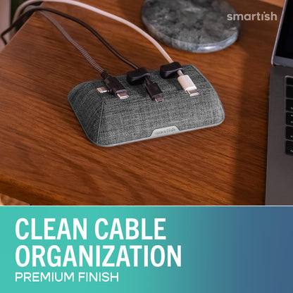Smartish® Magnetic Cord Holder - Bigger Cable Wrangler Organizer with Magnet Clips for Charger Management on Desktop, Nightstand - Holds 6+ Cables - I'm Blushing