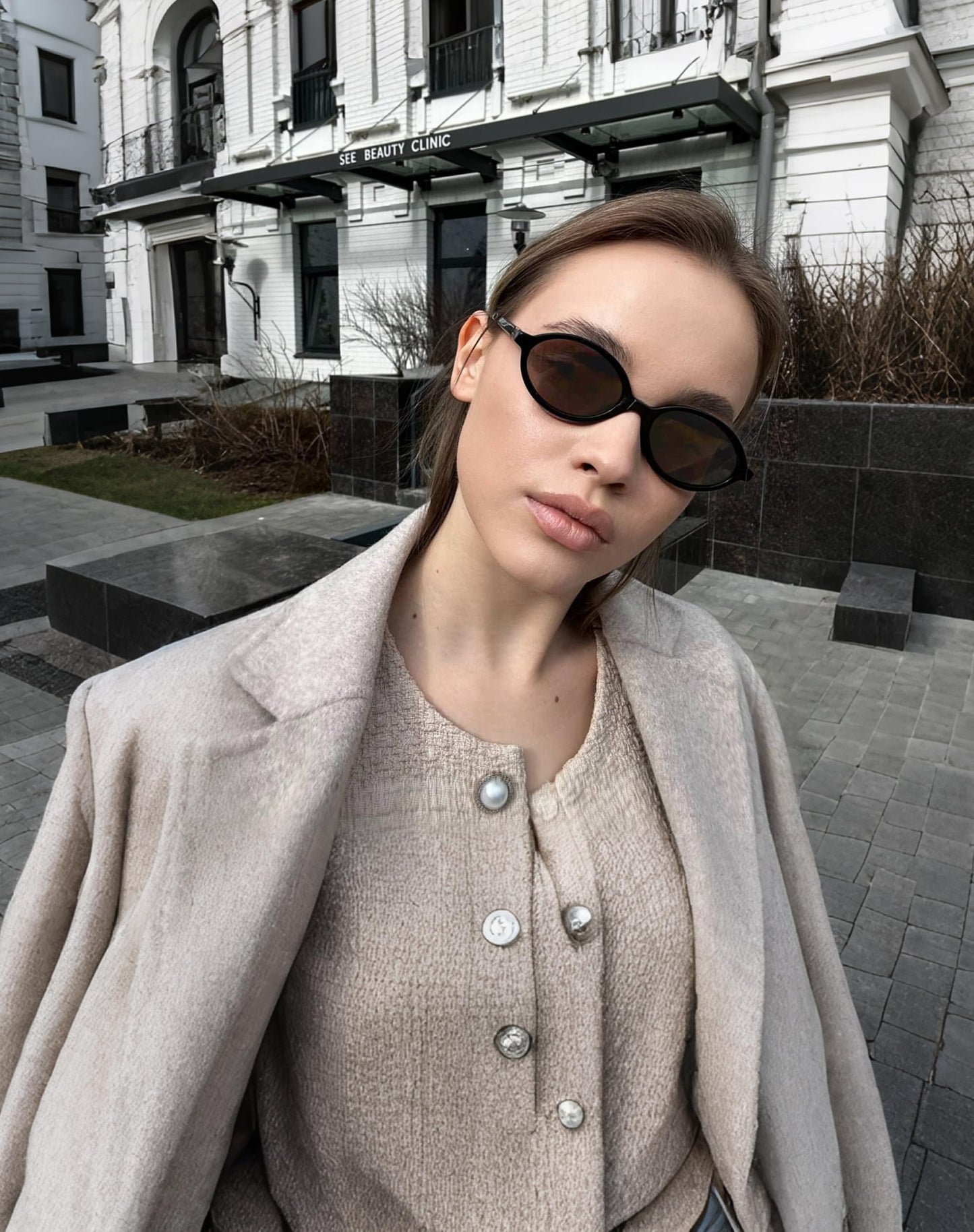 WOWSUN Retro Oval Sunglasses for Women,Slim 90s Vintage Fashion Shades