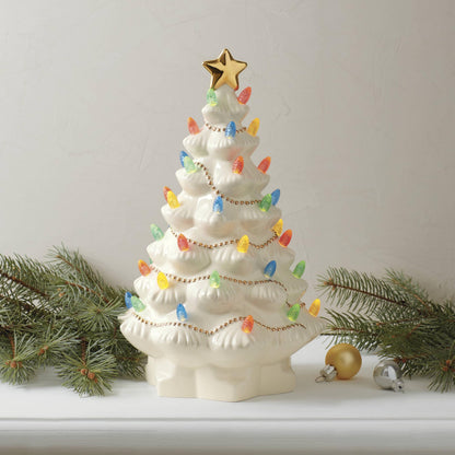 Lenox 893624 Treasured Traditions Holiday Red Bulbs Lit Tree, Christmas Decor