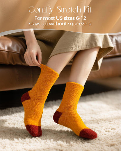 AIVEI Halloween Gifts Fuzzy Socks for Women Boo Spooky Basket Stuffers
