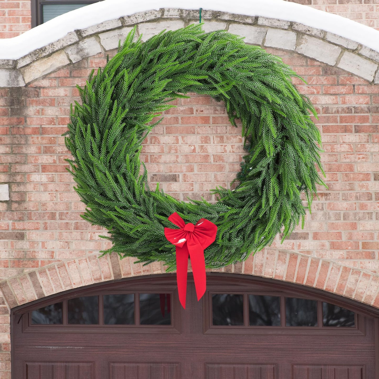 Wavwavw 48" Christmas Large Norfolk Pine Wreath for Front Door