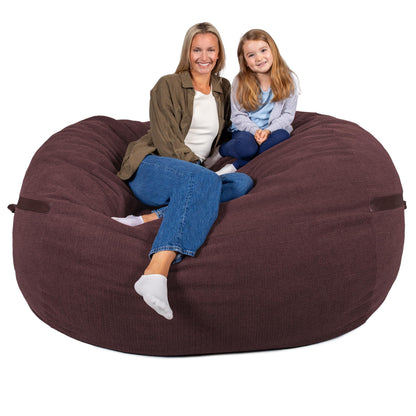 Big Joe Fuf 7Ft Giant Foam Bean Bag Chair, Oversized Couch with Removable Cover for Kids, Teens, Adults, Fog Lenox, Durable Woven Polyester, 7 Foot