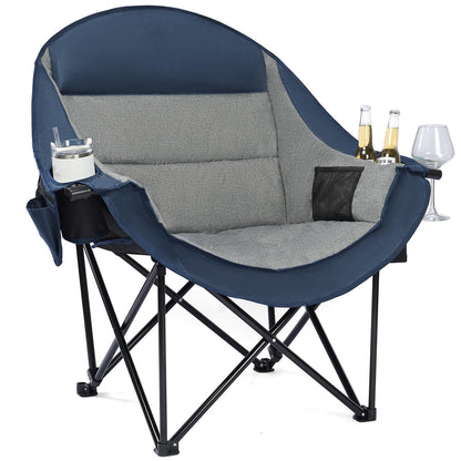 Oversized Camping Chairs for Adults - Heavy Duty Padded Outdoor Camp Chair