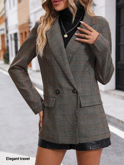 2026 Women's Fall Plaid Blazer Jacket