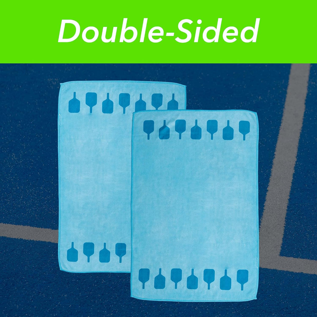 Pickleball Towel – Microfiber Sports Towel with Pickleball Pattern – Quick-Dry Sweat Towel for Pickleball Players, Accessories & Gifts (Teal Pickleball Paddles)