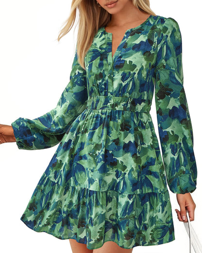 BTFBM Women’s Floral Long Sleeve Mini Dress